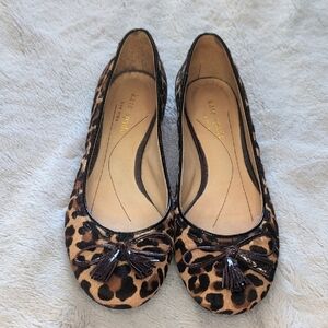 Kate Spade Brown Leopard Flats with Tassels